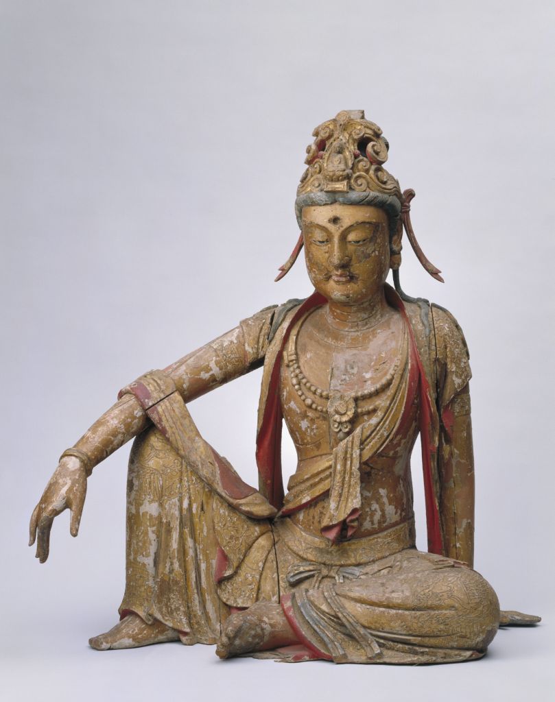 图片[1]-Painted wooden Guanyin statue-China Archive